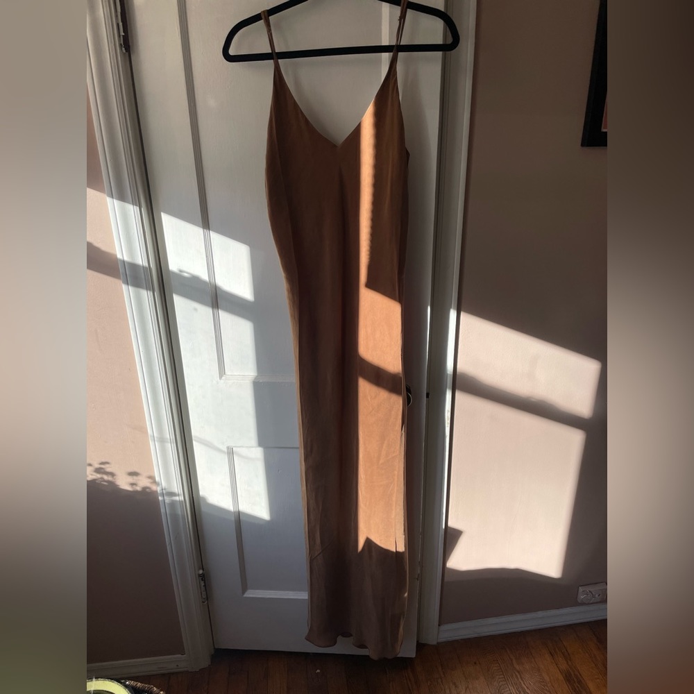 Ozma Anaise Slip Dress, Japanese Cupro in Almond